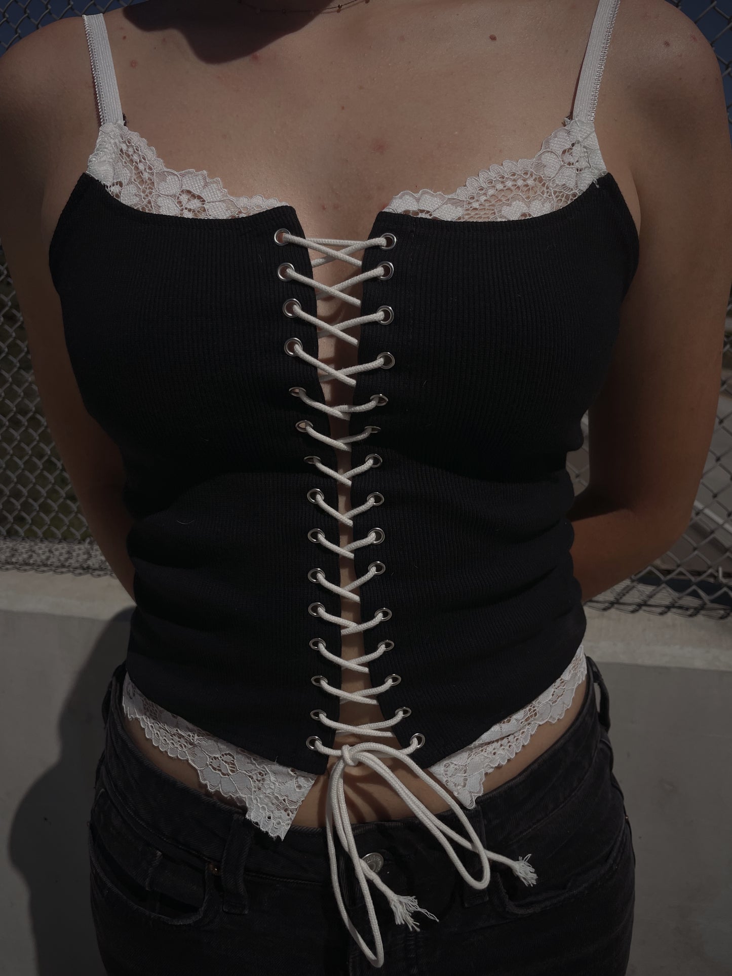 Lace Up Corset Cami