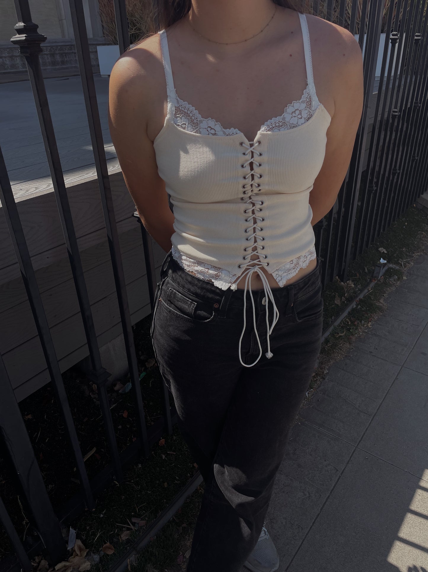 Lace Up Corset Cami