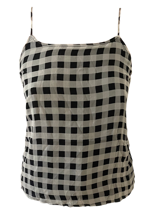Slate Check Spaghetti Strap Blouse